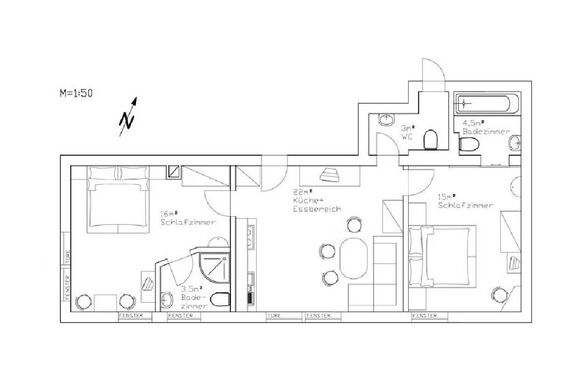 Grundriss Appartement 2